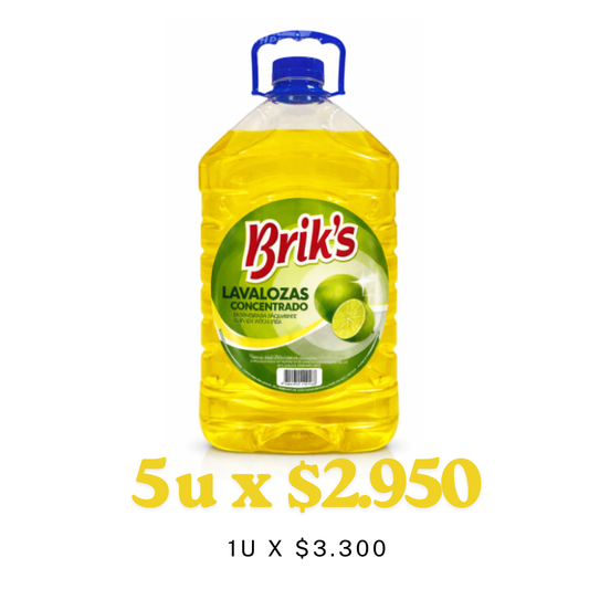 Lavalozas Brik's Limon Amarillo 5L – $2.950 desde 5 Unidades