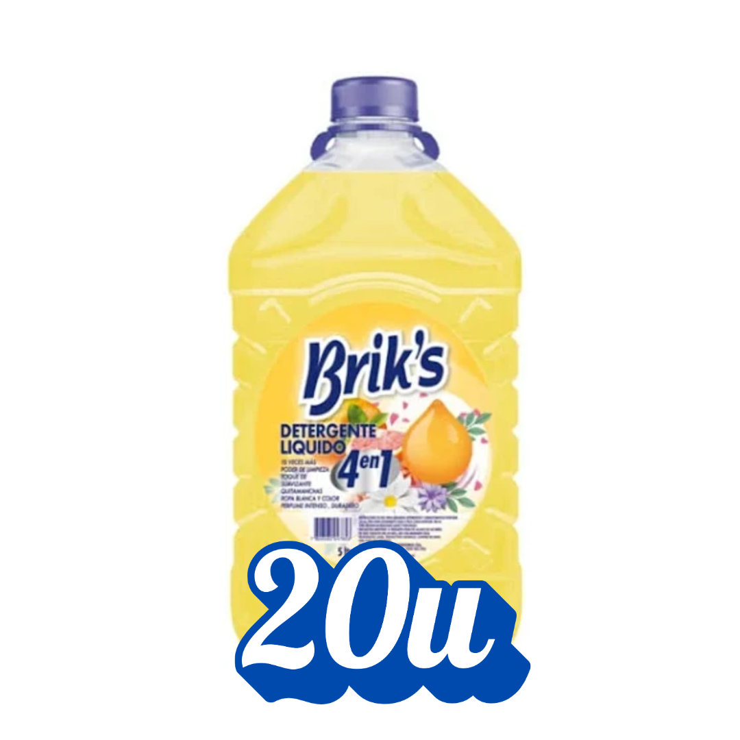 Detergente Líquido Brik's 5L Bidón | Desde $3.290 c/u | Todos los Aromas