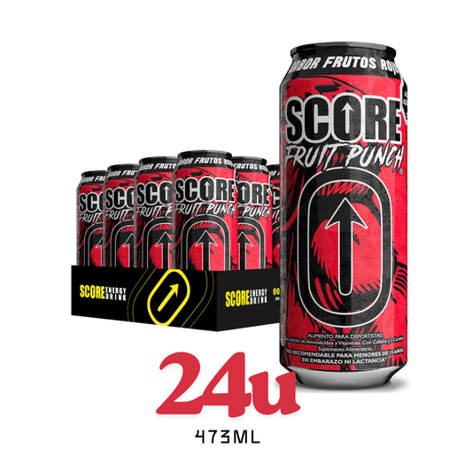 Pack 24 Latas Energética Score Fruit Punch 473ml - $850c/u
