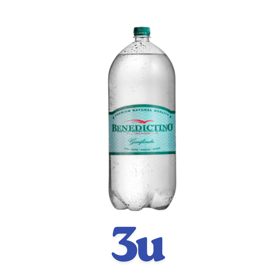 Pack 3 unidades Agua purificada benedictino 3L $1.000 c/u