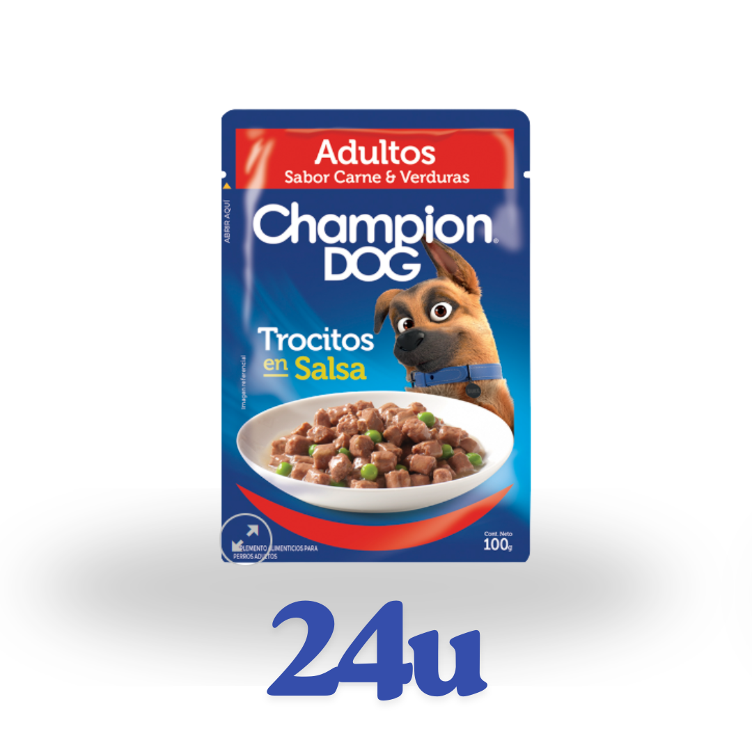 Pack 24 unidades sachet 100g Champion Dog  $508 c/u