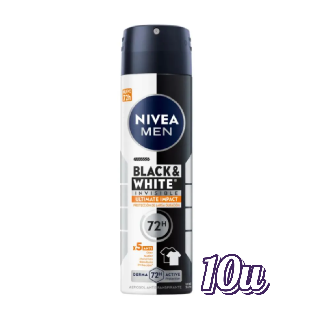 Desodorante Spray Nivea Men B&W 150 ml $1.790 c/u