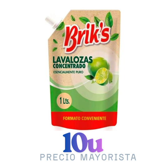 Pack  10 Unidades – Lavaloza DoyPack Briks Amarillo 1L –  $950 c/u
