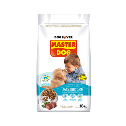 Master Dog Carne/Leche 18kg Alimento para Perro Adulto/Cachorro