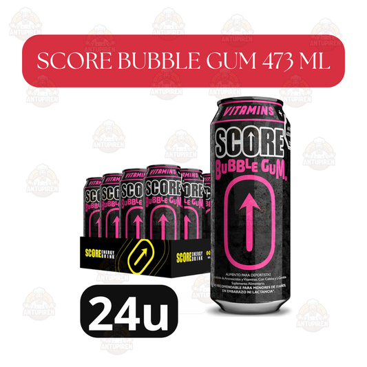 SCORE Bubble Gum Energy Drink 473ml | Pack 24 Latas