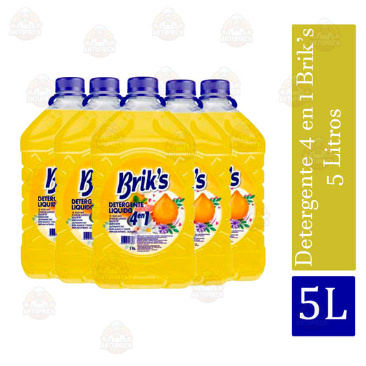 Detergente Brik’s 4EN1  con Suavizante 5L (Pack de 5 Unidades)