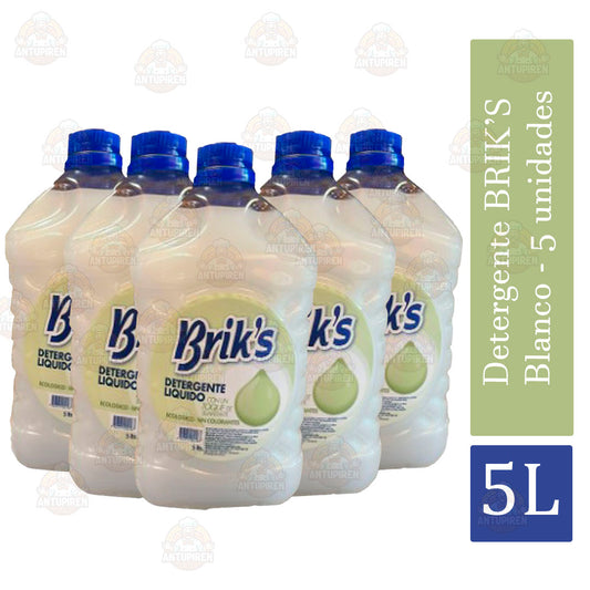 Detergentes Brik’s Blanco 5 L (5unidades)