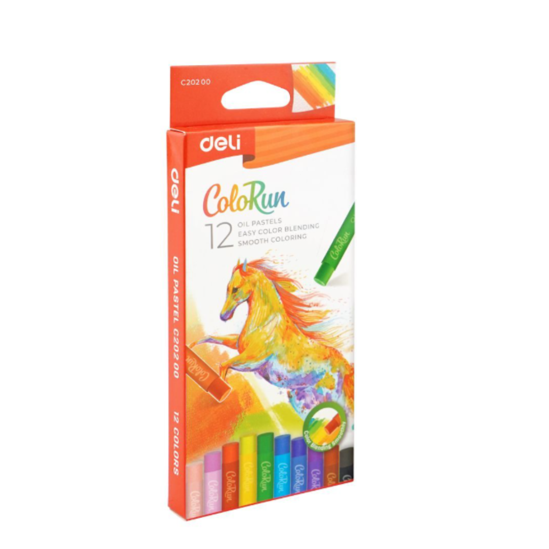 Pack 12 Lápices pasteles al óleo Deli Color Run