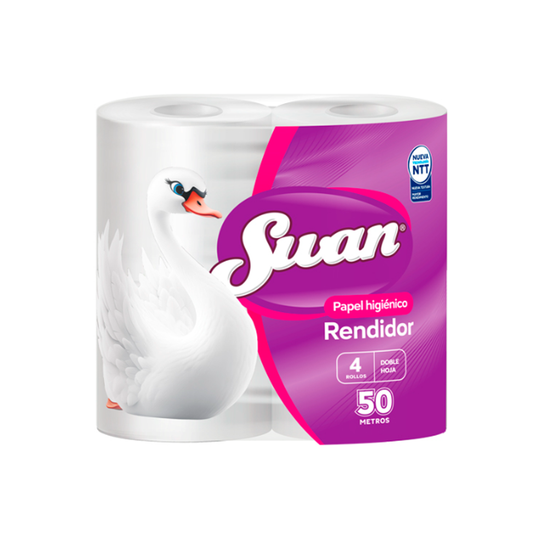 Papel Higienico Swan Rendidor Doble Hoja 4u - 50Mtrs