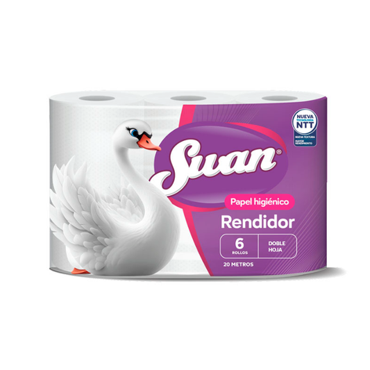 Papel Higiénico Swan Rendidor Doble Hoja 6u - 20Mtrs