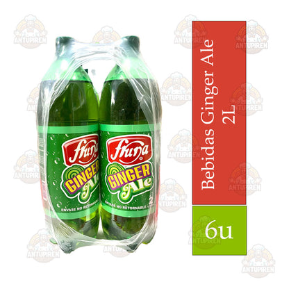 Bebida Fruna 2L. Ginger Ale X6 Display $3.900