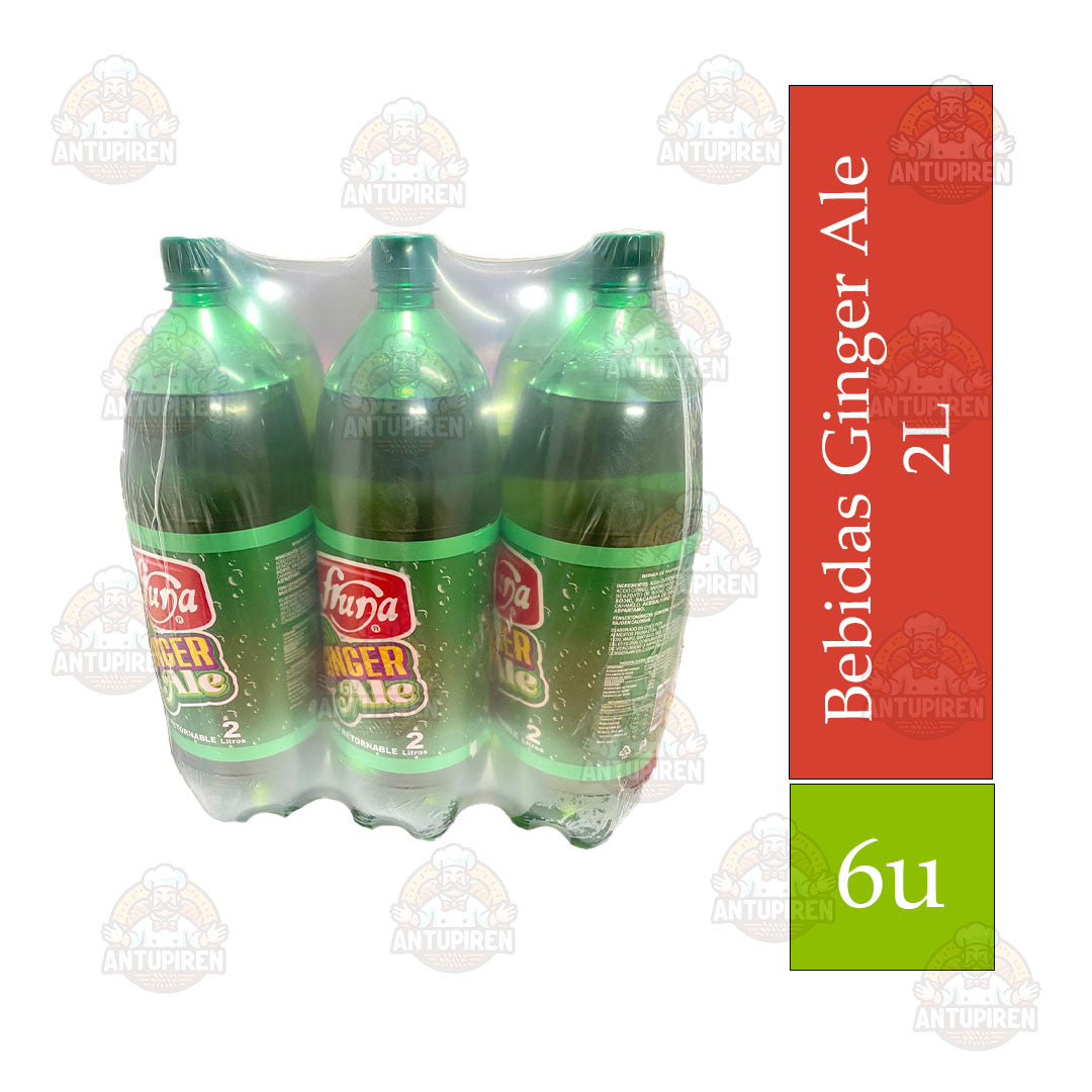 Bebida Fruna 2L. Ginger Ale X6 Display $3.900