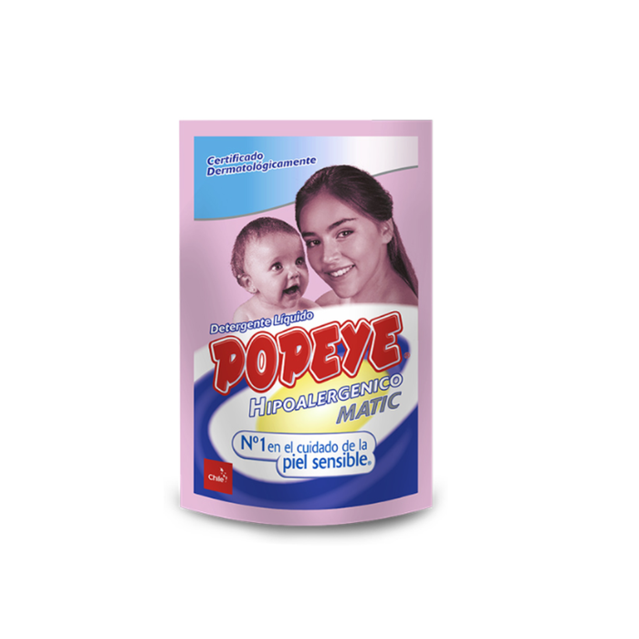 Detergente Líquido Popeye Hipoalergénico Matic 800ml
