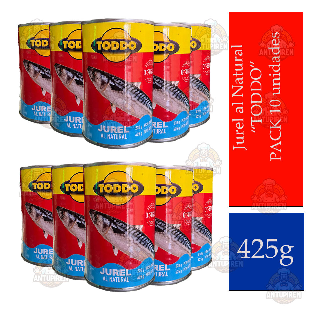 Jurel al Natural TODDO – Pack 10 unidades (425 g c/u)