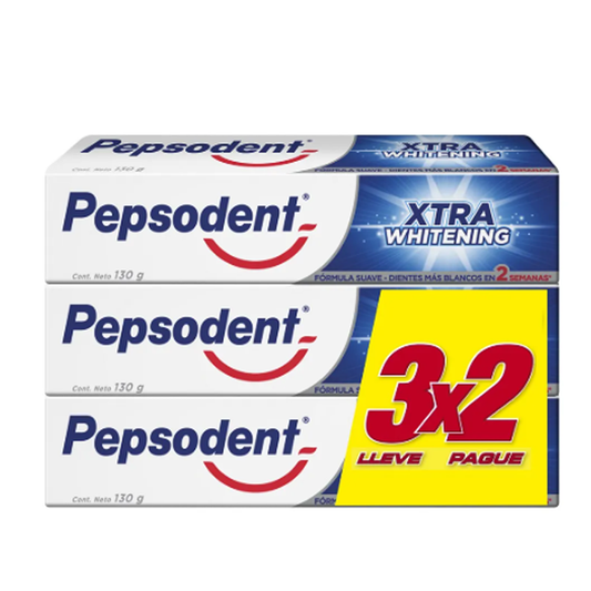 Pack 3u - Pasta dental extra Whitening 130g - $1.330c/u