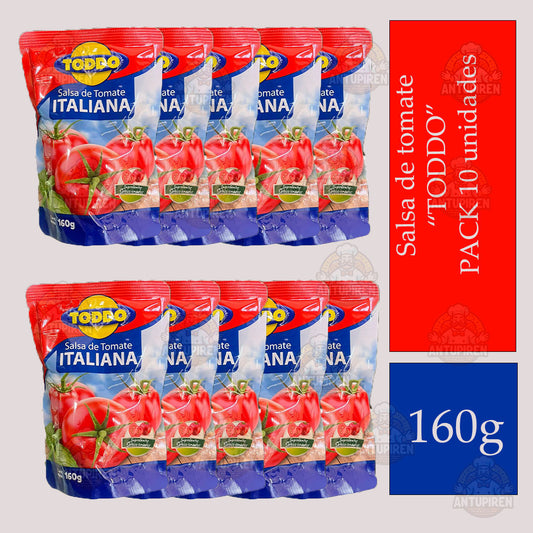 Salsa de Tomate TODDO – Pack 10 unidades (160g c/u)