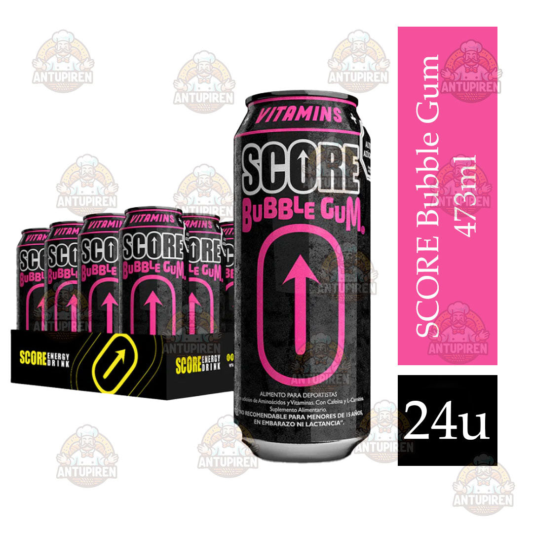 SCORE Bubble Gum Energy Drink 473ml | Pack 24 Latas
