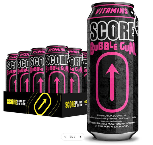 SCORE Bubble Gum Energy Drink 473ml | Pack 24 Latas