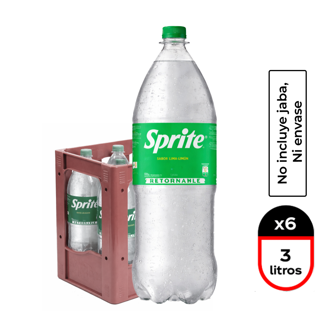 Jaba 6 Unidades - Sprite Original Retornable 3L - $1.990 c/u