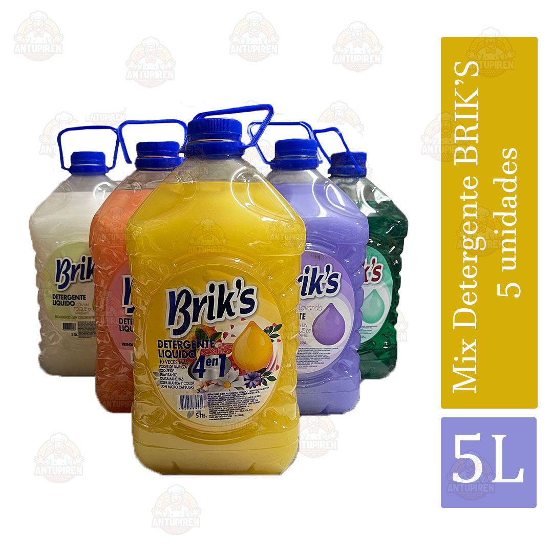 Mix Detergentes 5L Brik's ( 5unidades )