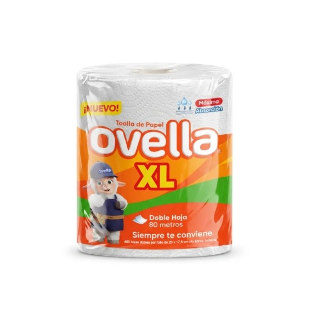 TOALLA DE PAPEL OVELLA XL 80MTS DOBLE HOJA