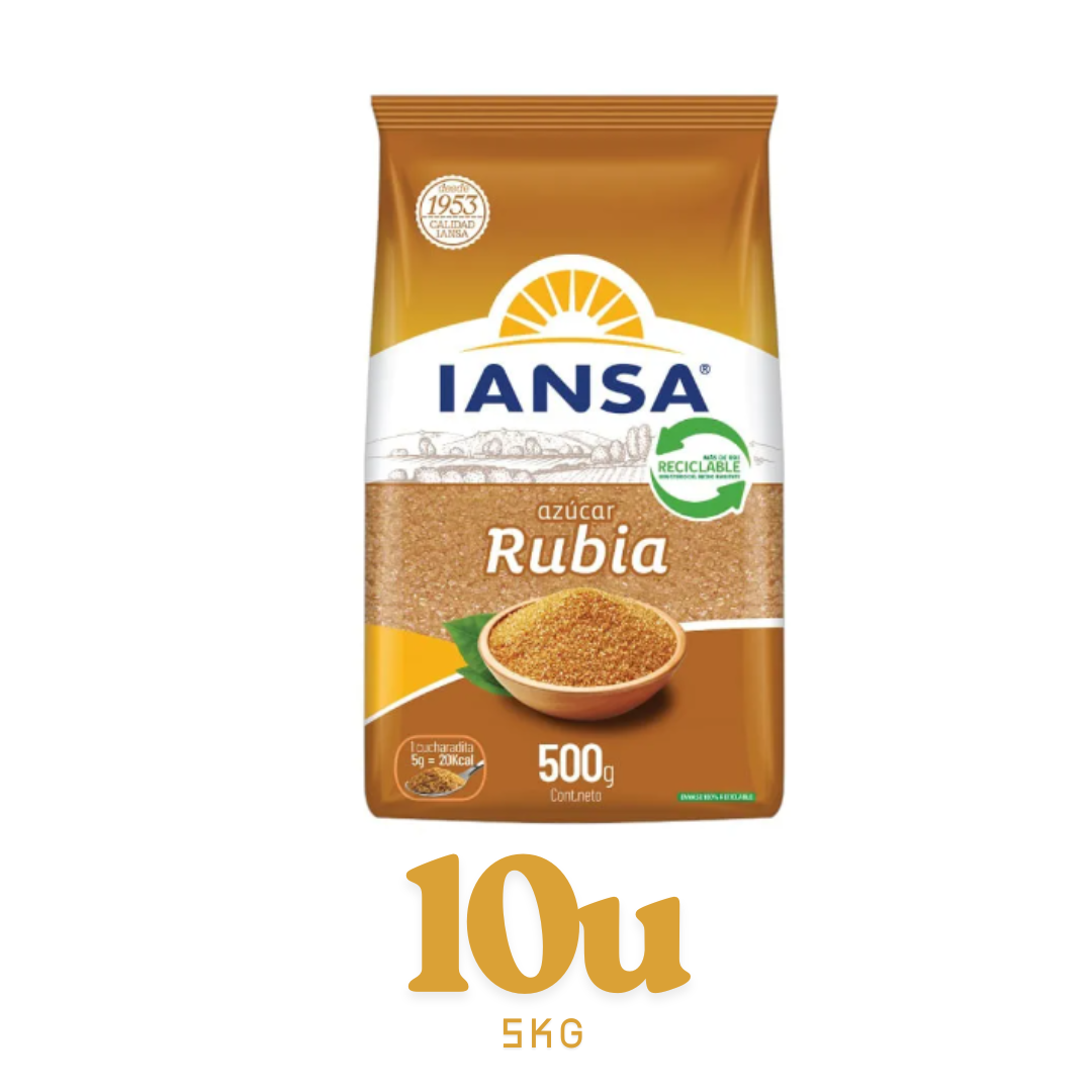 Pack 10 unidades - Azúcar rubia iansa - 5Kg