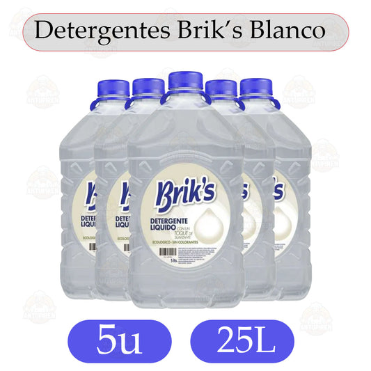 Detergentes Brik’s Blanco 5L - $2.950c/u - 5 unidades - Original