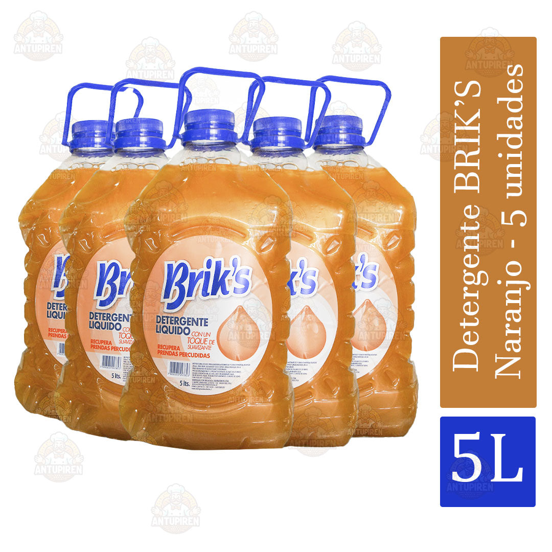 Detergentes Brik’s Naranjo 5 L (5 unidades)