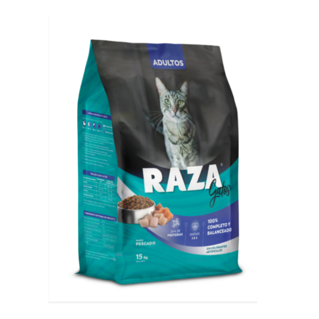 RAZA ADULTO 15 KG ALIMENTO GATO PESCADO