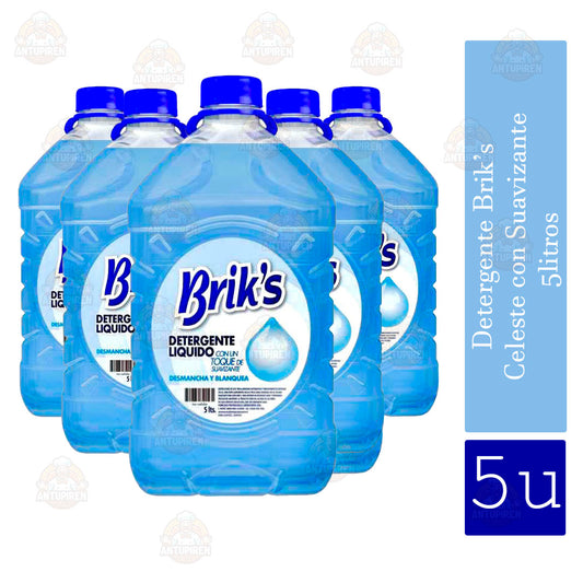 Detergentes Brik’s Celeste 5L - $2.950c/u - 5 unidades - Original