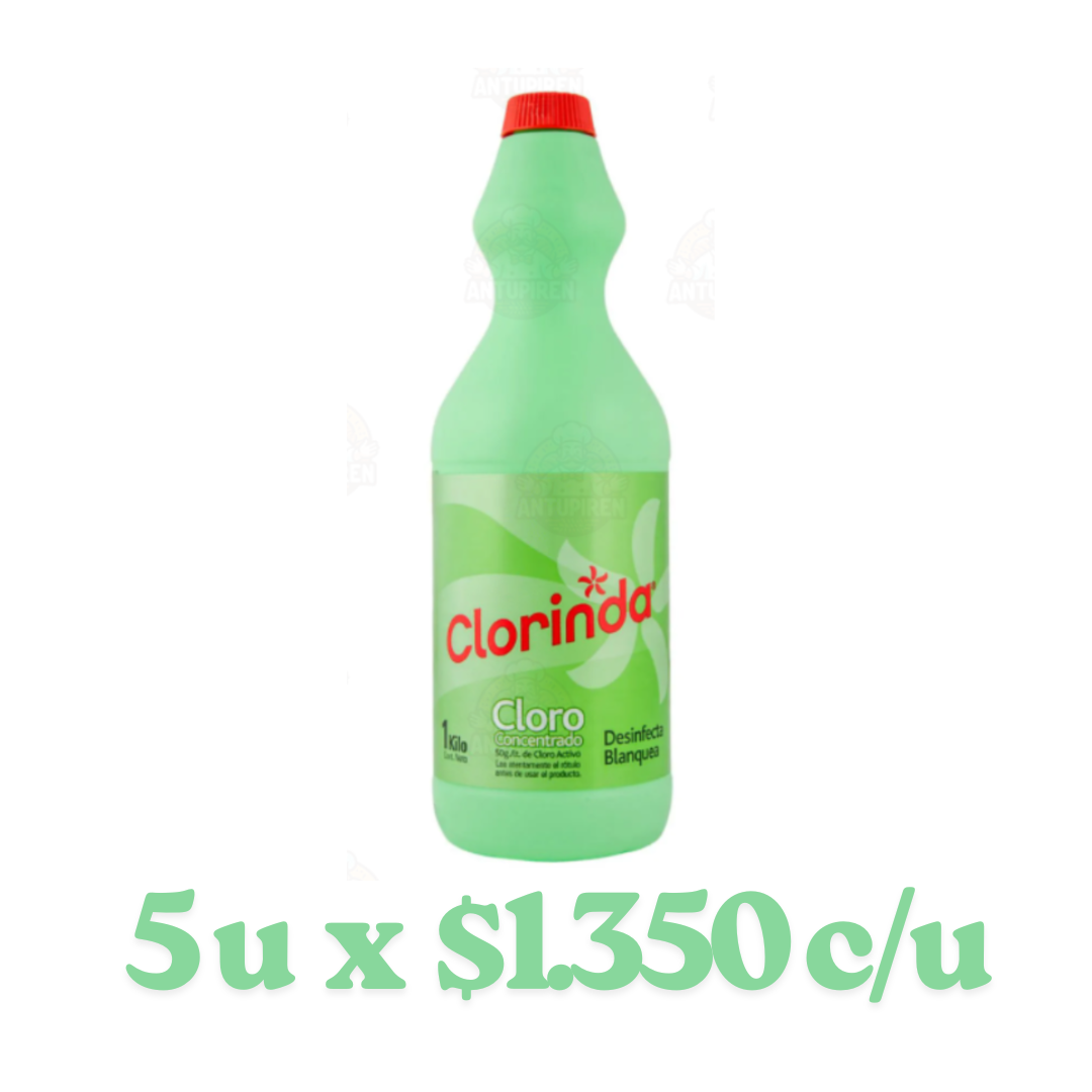 Cloro Liquido Clorinda Botella 1L $1.490 C/u