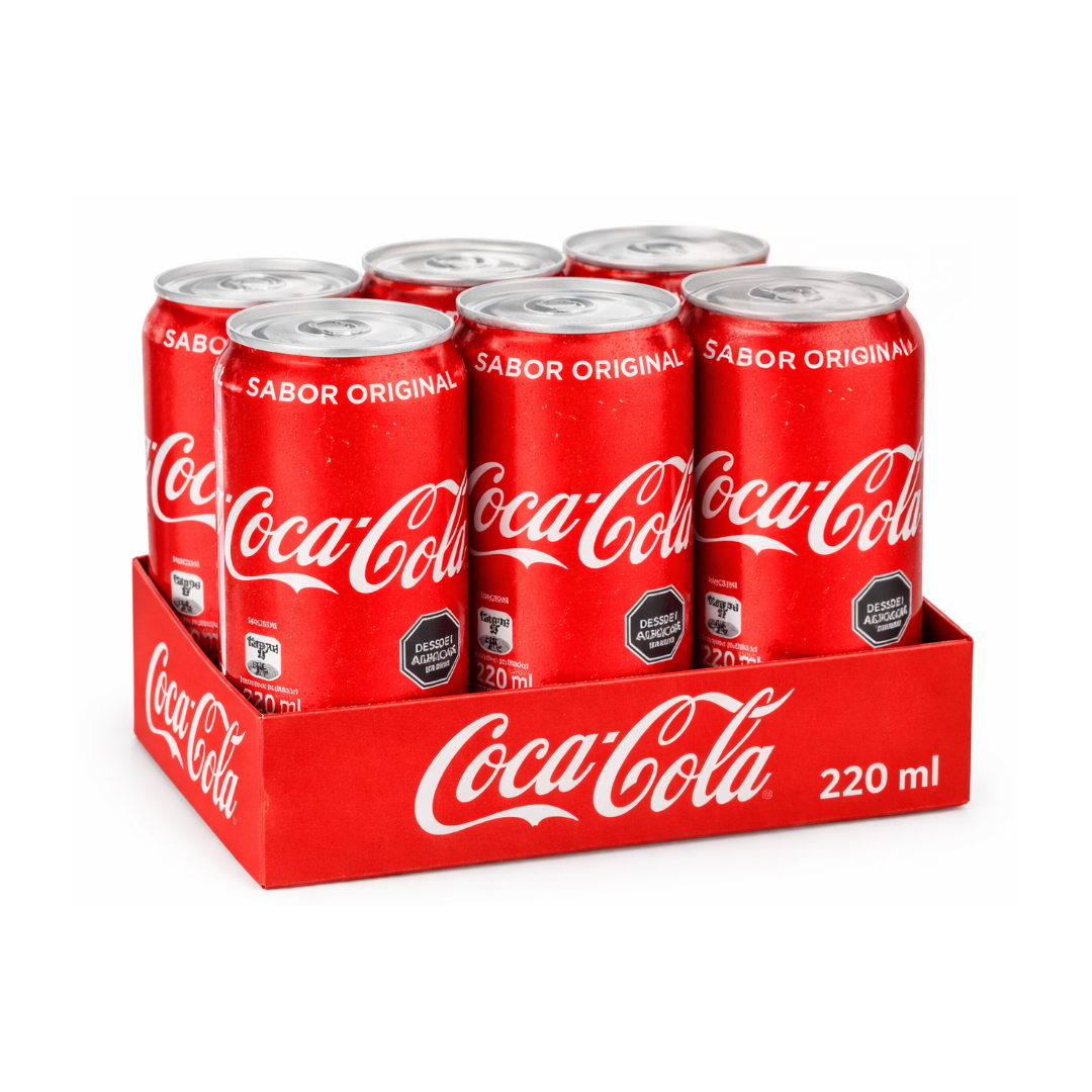 Display 6 Unidades - Coca-Cola Lata 220 ml ($2.796 c/u desde 5 Display)