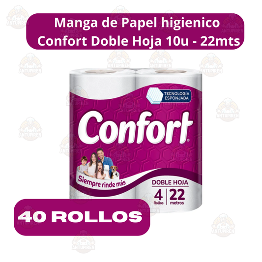 Manga De Papel Higiénico Confort 10u - 40 rollos de 22mtrs c/u