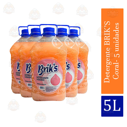 Detergentes Brik’s Coral 5 L (5 unidades)