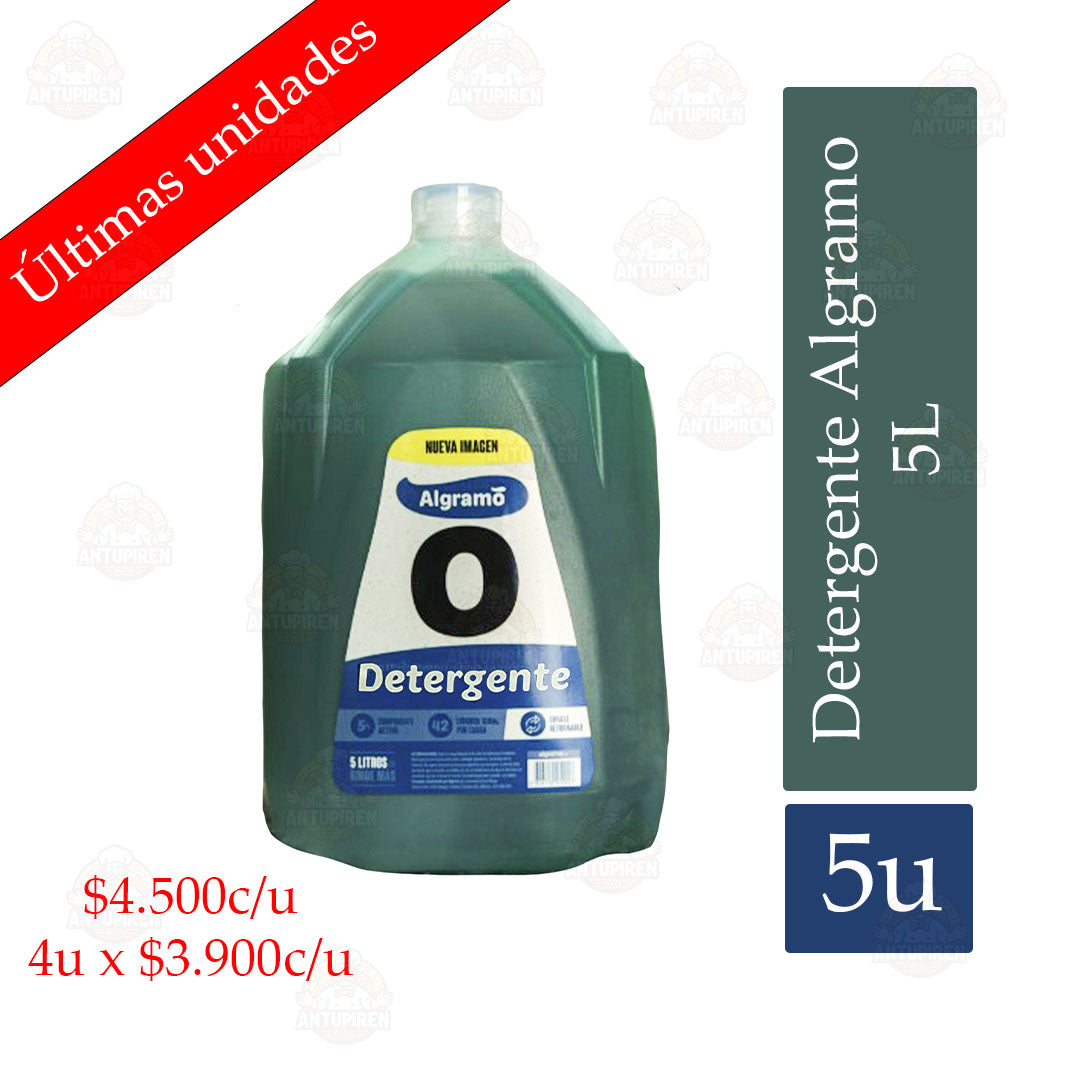 Detergente Algramo 5 Lts - 4 unidades ($3.900c/u)
