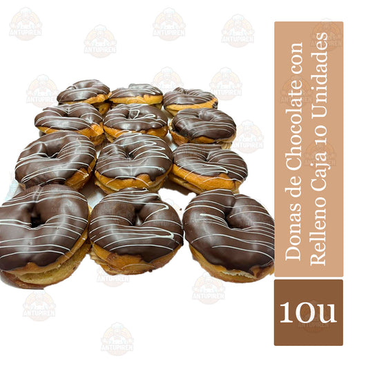 Donas de Chocolate con Relleno – Caja 10 Unidades