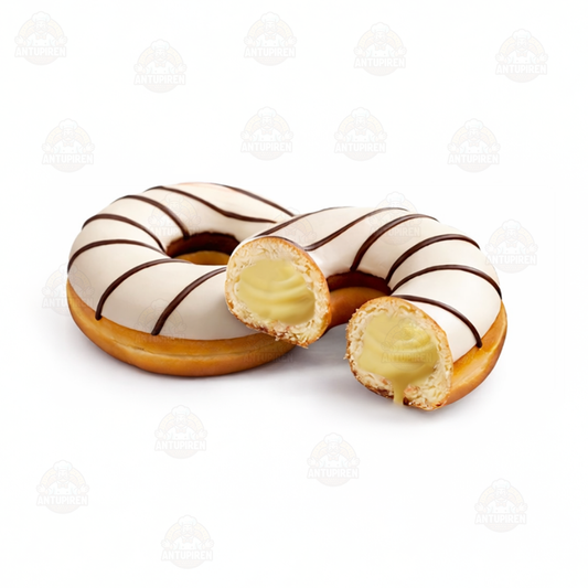 Donas con chocolate blanco - Relleno a Elección $750c/u - Caja 10 Unidades