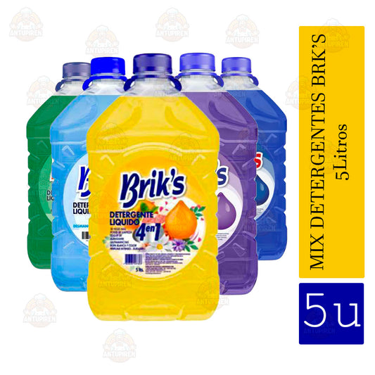 Mix de Detergentes Brik’s 5 L – Pack de 5 Unidades