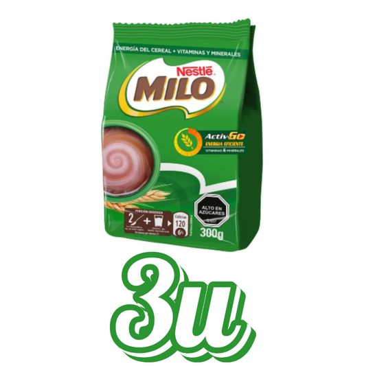 Saborizante para Leche Milo Polvo Chocolate 300 g $4.090 c/u
