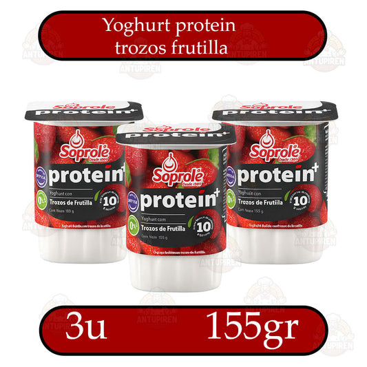 Yoghurt protein Soprole - trozos frutilla - 155gr - 740c/u