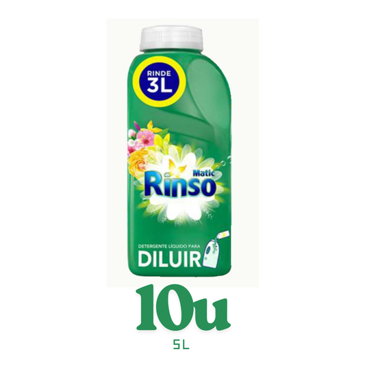 Pack 10u - Detergente Liquido Rinso Para Diluir 5L - $2.590c/u