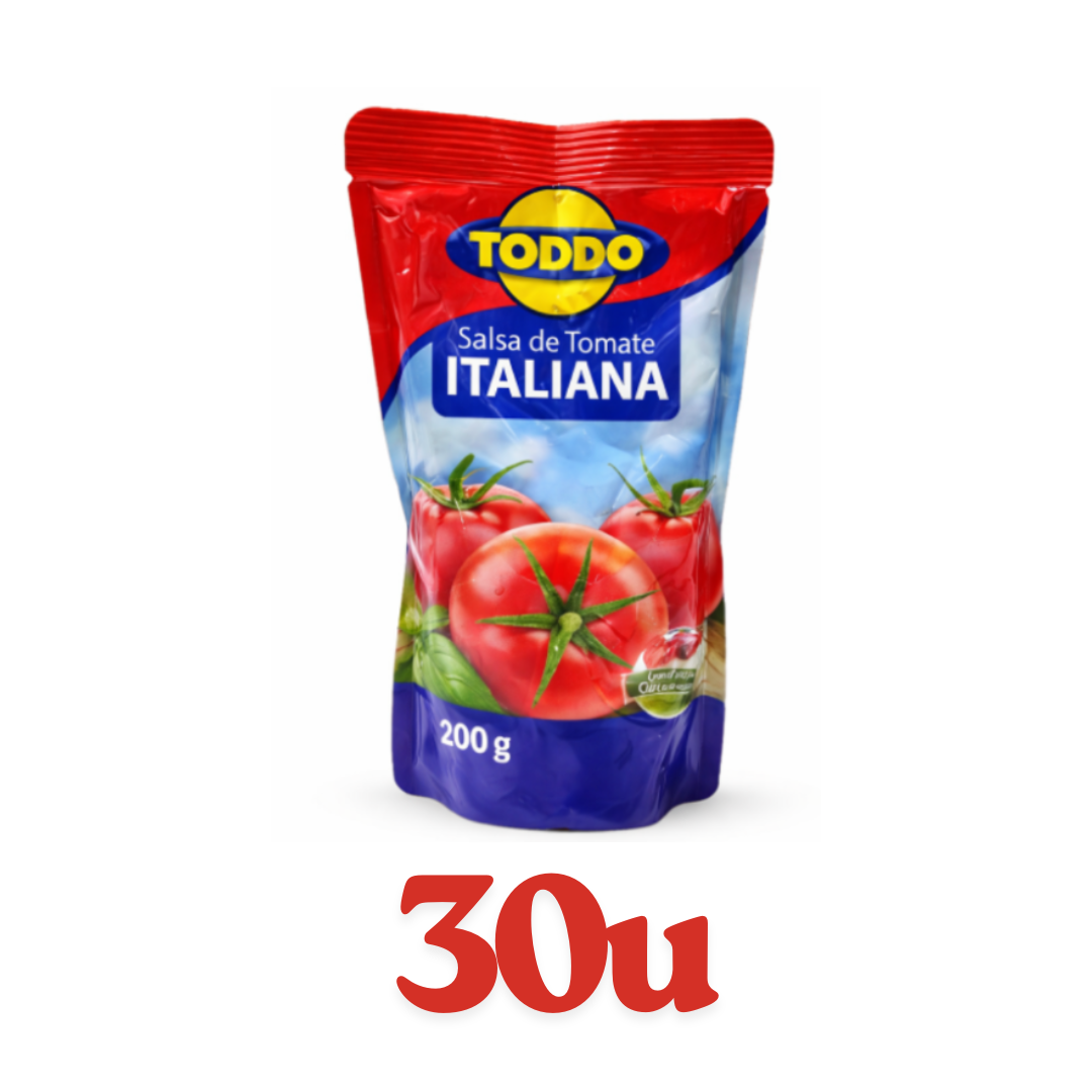 Pack 30 unidades - Salsa de Tomate TODDO 200gr –  $250c/u