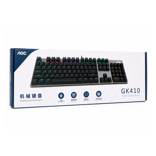 Teclado Mecánico AOC De Panel Metálico Gk410 104 Teclas Rgb