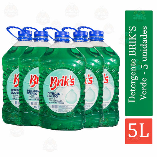 Detergentes Brik’s Verde 5 L (5 unidades)