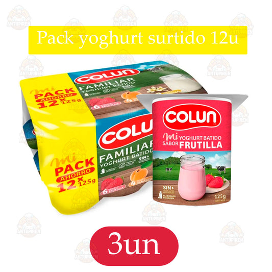 Pack yoghurt surtido colun 12un de 125 g - $249c/u